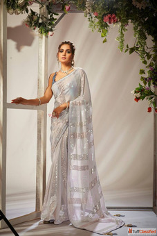 Buy White Saree - Stylish Elegant Choice Online at Mirraw