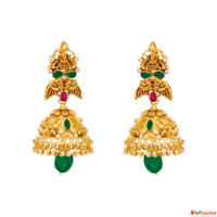 Traditional 5 Gram Gold Jhumkas With Price CMR Jewellery