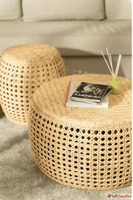 Buy Round Rattan Coffee Table Set Online in India Pantai Pur...
