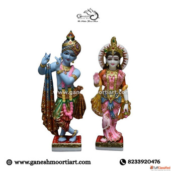 Grace Your Home with Radha Krishna Marble Statue