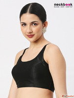 Black Silk Sleeveless Blouse Designs Online at Neckbook