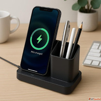 Wireless Phone Charger Pen Holder - Smart Desk Organizer