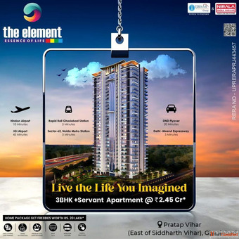 Specious 3 BHK Apartment in Siddharth Vihar Ghaziabad The Element