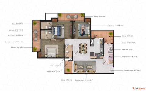 Specious 3 BHK Apartment in Siddharth Vihar Ghaziabad The Element