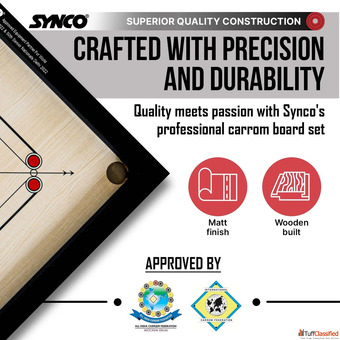 Synco Carrom Board Premium QualitySmooth Surface Durable