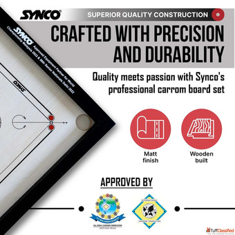 Synco 20-Inch Eco-Friendly Carrom Board for KidsDurable Fun Skill-Building