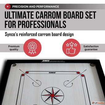 Synco 32 Inch Chakri Carrom Board 4mm Ply Indian Plywood