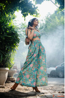 Buy Green Floral Printed Co-ord Set Online For Women By Odha...