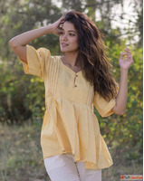 Buy Dusky Yellow Cotton Tops For Women Online By Babli