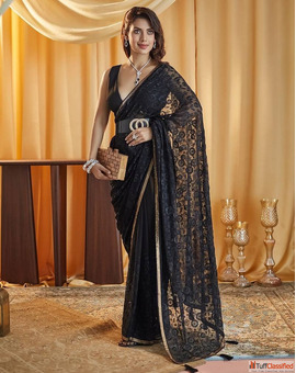 Glamorous Black Sarees - Shop Designer Styles Online at Mirraw