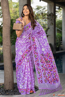 Jamdani Sarees - Elegant Handwoven Styles Online at Mirraw