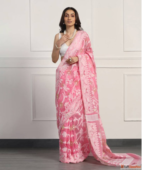 Jamdani Sarees - Elegant Handwoven Styles Online at Mirraw