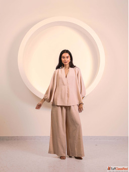 Buy Soft Cotton Beige Flow Co-Ord Set For Women Online By Shop Diva