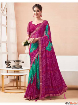 Bandhani Sarees - Traditional Tie-Dye Styles Online at Mirraw