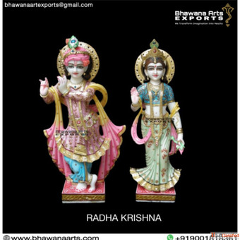 Pure Marble Radha Krishna Idol for Mandir Gifting