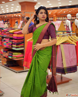 Diwali Festive Offer - Elegant Parrot Green Semi Jute Saree ...