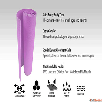 Buy Synco Yoga Mat with Carrying Strap Purple Online