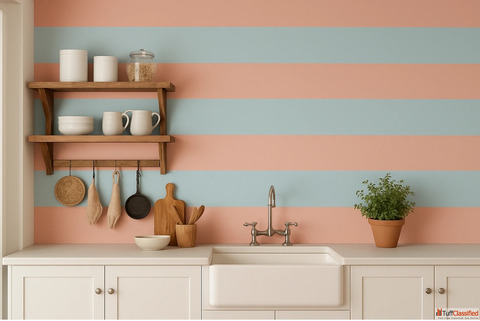 Choose the Best Style of Horizontal Stripes for Kitchens Walls - Indicus Paints