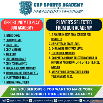 GRP Sports Academy - Certified Coaches Fitness Cricket Training