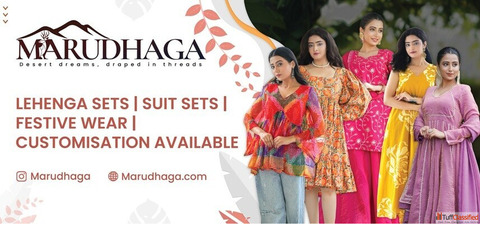 Marudhaga - Best Ethnic Wear for Women Hand Embroidered Lehengas Online