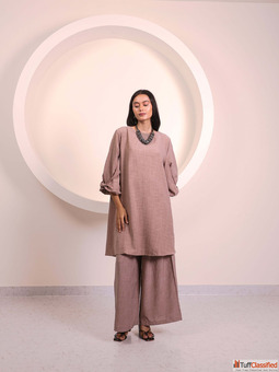 Buy Light Brown Sleeve Tunic Co-ord Set Online For Women By Shop Diva