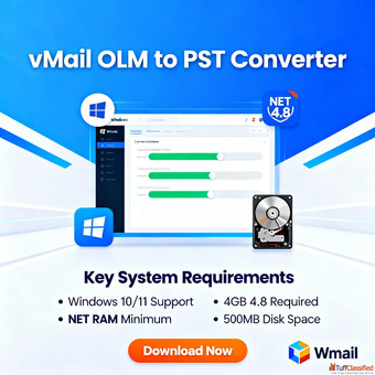 Download vMail OLM to PST Converter Move Outlook for Mac Mailbox to Windows Outlook Seamlessly
