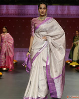 Silver kanjeevaram saree