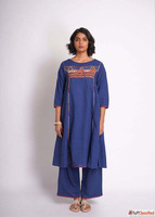 Buy Blue Cotton Adaah Co-Ord Set For Women Online By Thousan...