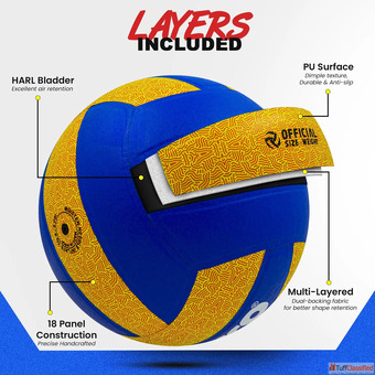 Synco Tejas Volleyball PU Pasted 18 Panel