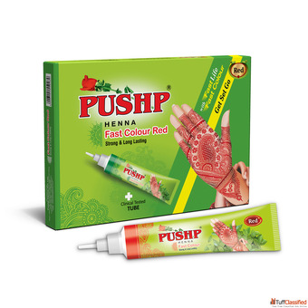 Pushp Henna Fast Tube Red Instant Red Mehendi for Beautiful Henna Art