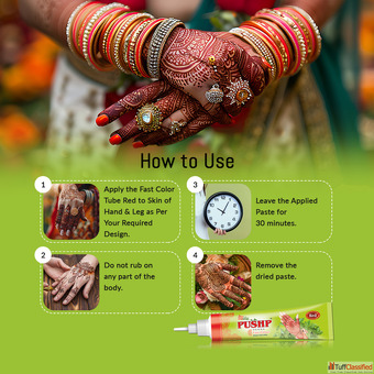 Pushp Henna Fast Tube Red Instant Red Mehendi for Beautiful Henna Art