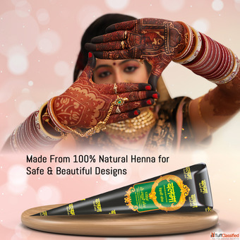 Balma Mehndi Cone Black - Natural and Authentic Henna Cone for Bridal Mehndi.