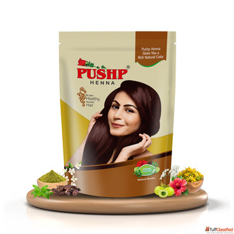 Pushp Herbal Henna 140 gm - Natural Henna Powder for Hair Care