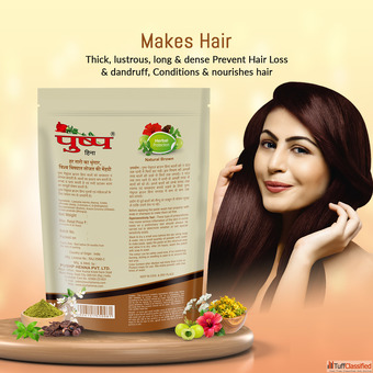 Pushp Herbal Henna 140 gm - Natural Henna Powder for Hair Care
