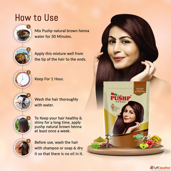 Pushp Herbal Henna 140 gm - Natural Henna Powder for Hair Care