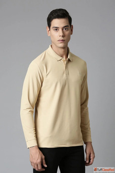 Bisque Smart Tech Polo Modern Stylish Comfortable Full Sleeve Wear for Men