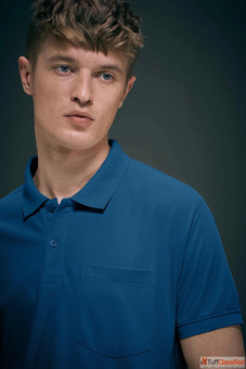 Urban Flex Polo Teal Navy Smart Tech Pocket - Performance Style Utility in One