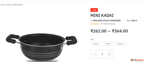 Non Stick Kadai Under 500 - Shop Mini Kadai Buy Now