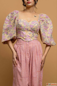 Buy Orchid Corset in Yellow Floral Print Online For Women By Odhanon