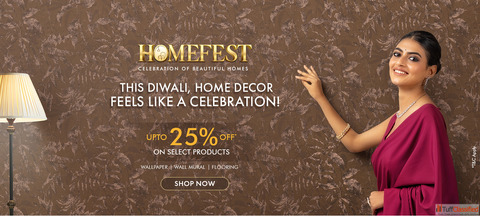 HomeFest Diwali Offer - Upto 25 Off on Wallpapers Wall Murals Flooring