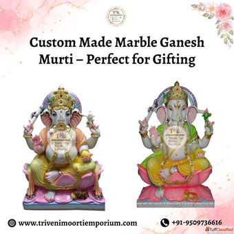 Custom Made Marble Ganesh Murti - Perfect for Gifting