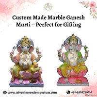 Custom Made Marble Ganesh Murti - Perfect for Gifting