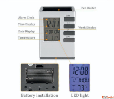 Corporate Gift Suppliers in Delhi Quantum Digital Alarm Clock with Pen Holder - GiveAwaySmiles