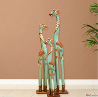 Handcrafted Wooden Giraffe Unique Rustic Home Accent