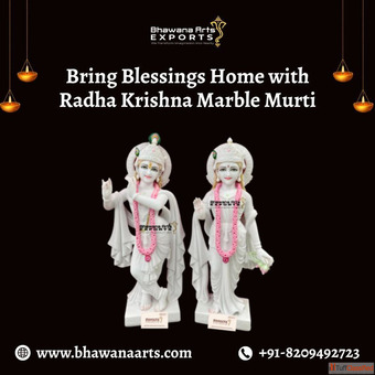 Bring Blessings Home with Radha Krishna Marble Murti