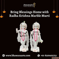 Bring Blessings Home with Radha Krishna Marble Murti
