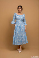 Buy Jasmine in Blue Cotton Floral Printed Dress For Women On...