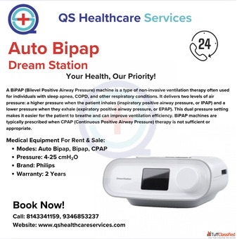 Get Reliable BiPAP Rent in Hyderabad with QS Healthcare Services