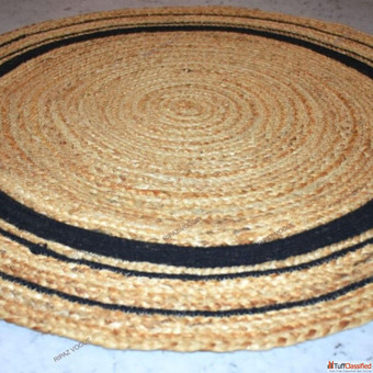Handcrafted Jute Stripe Delight Rug - Natural Elegance for Modern Homes