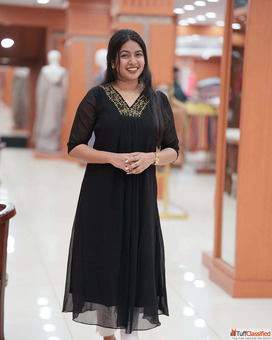 Black Kurtis for Women on Sale Handworked A-Line Design at 799